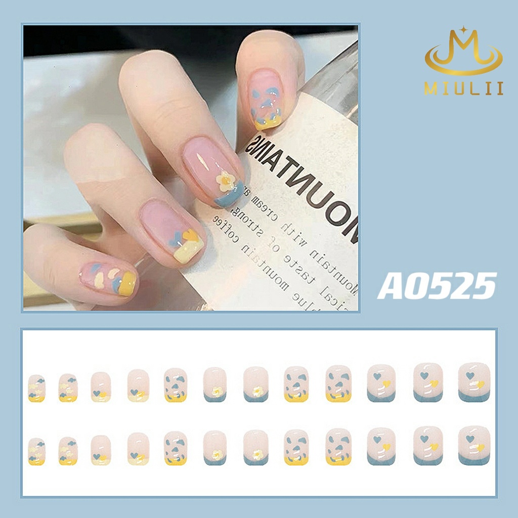 MIULII / KUKU PALSU   A0525  / 24PCS / 3D / NAIL ART / PREMIUM / CUTE / FREE LEM JELLY / KUTEK