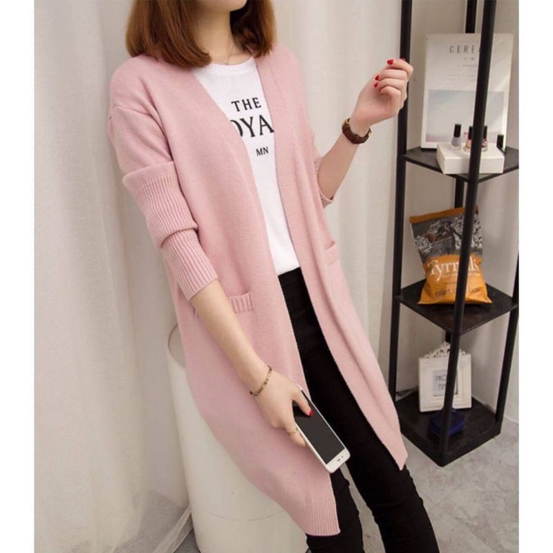 QUEEN SAKURA - B3467Q - KENZIE PREMIUM LONG CARDIGAN IMPORT - LONG CARDIGAN RAJUT WANITA IMPORT