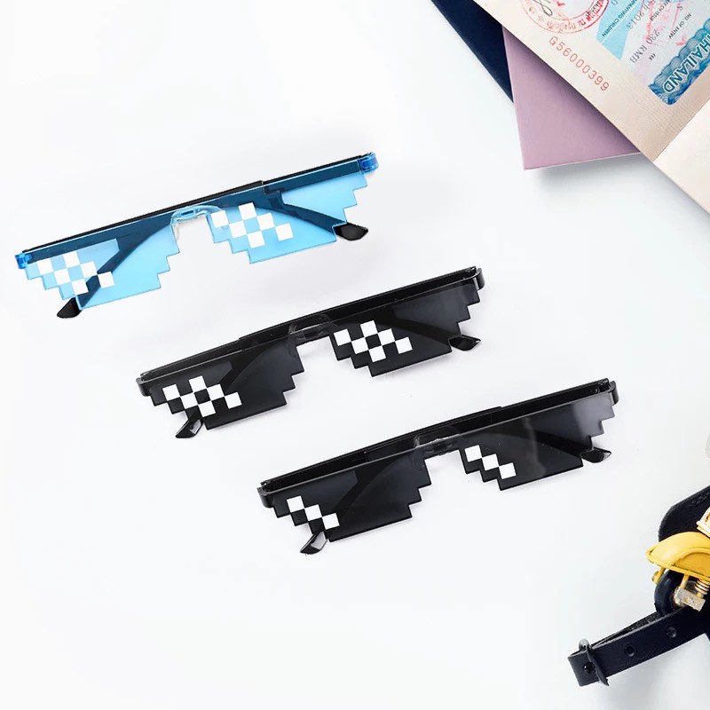 Bayar di Tempat5 Desgin Thug life Mosaic Sunglasses Kacamata Hitam Wanita/Pria Small Sunglasses