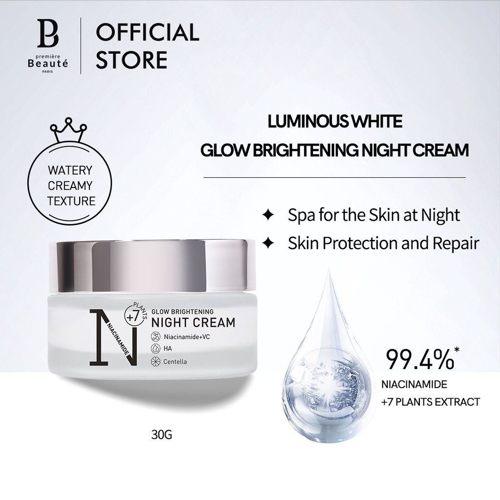 [COD] Pelembab Wajah Premiere Beaute Luminous White Brightning Night Cream Krim Malam - BPOM ORIGINAL