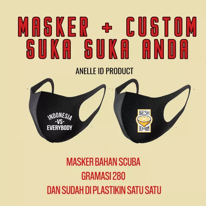 Masker Scuba Custom / masker kain scuba custom / custom masker sablon