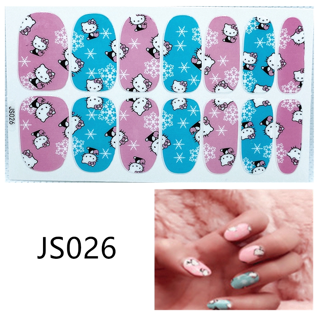 (14Pcs) Stiker Kuku Anti Air Tidak Beracun Untuk Nail Art JS021-JS040