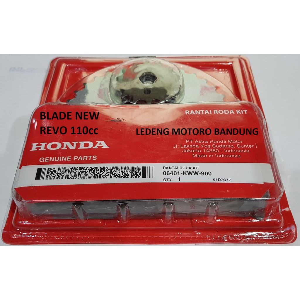 KWW Gear Set Blade New Revo 110 Girset Depan Belakang Rantai Original AHM Honda