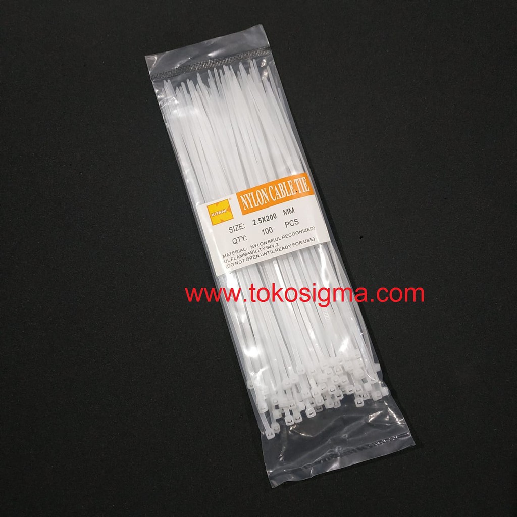 NYLON CABLE TIE - KABEL TIES KITANI 2.5x200mm Pengikat Kabel Tis Putih