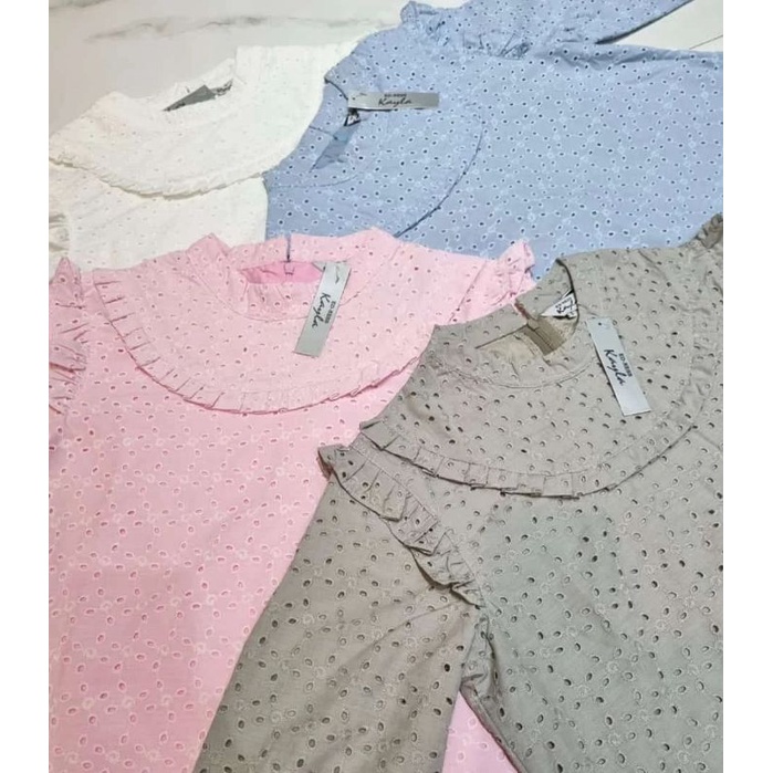 Gamis /midi dress katun bordir / brukat +furing ori By Edness Kayla