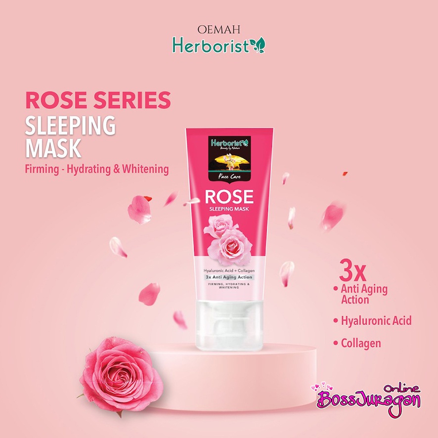 (BOSS) Herborist Rose Sleeping Mask 80gr | (Masker Wajah) Rose