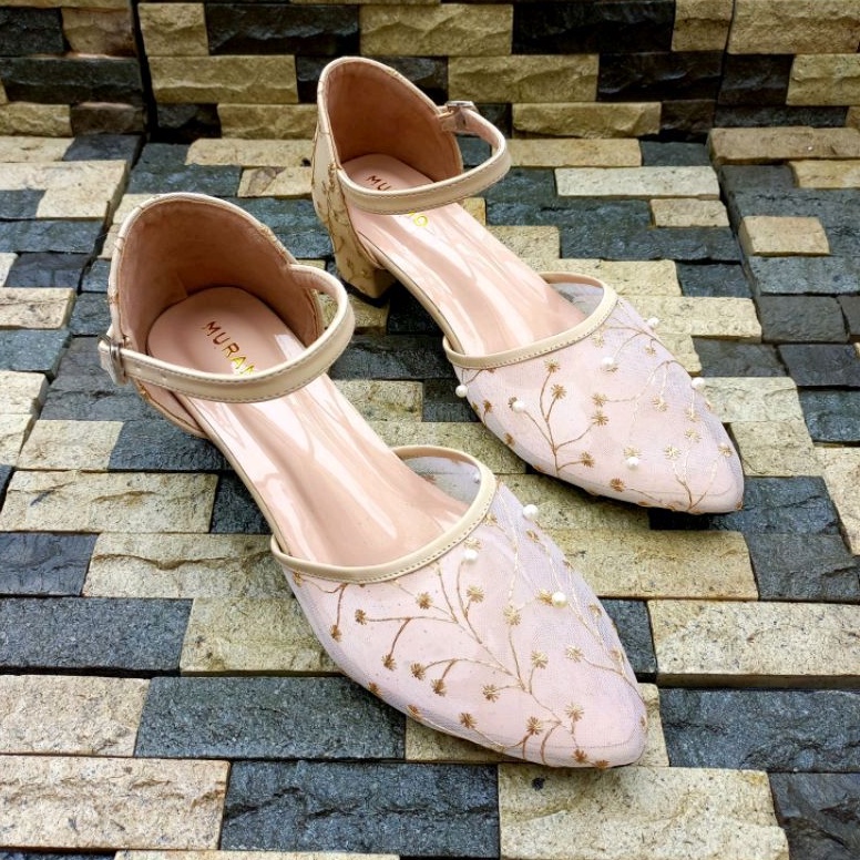 Wedding Shoes Murano Kania Cream Brukat Size Jumbo 41-46