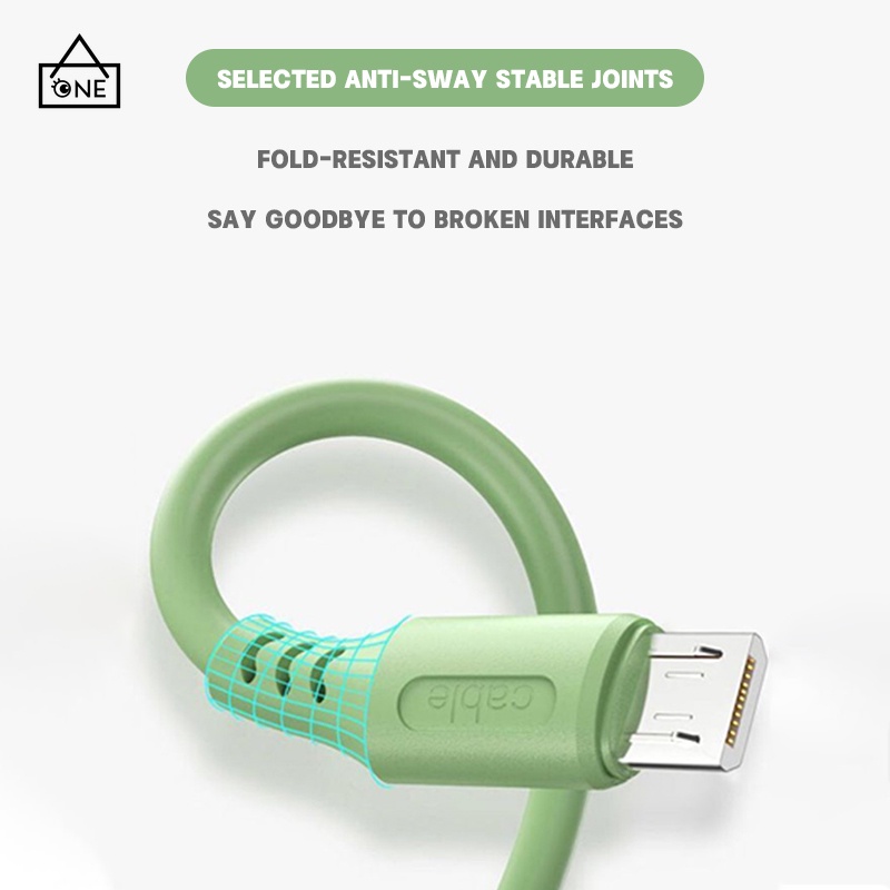 COD❤Kabel Data 3A Type C Fast Charging Cable Android Tangle-free Charger Xiaomi Oppo Samsung Vivo A one