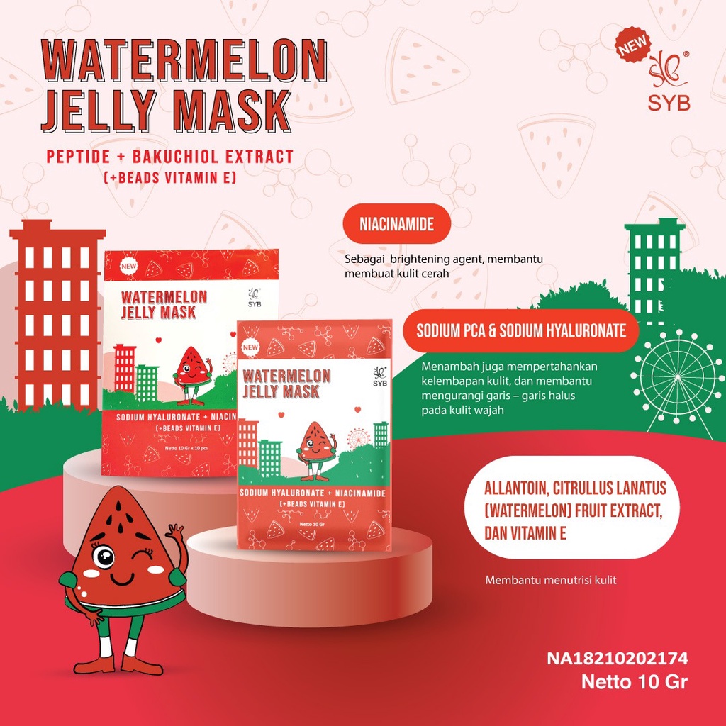 READY SYB JELLY MASK / MASKER GEL BLUEBERRY / CUCUMBER / MUGWORT / WATERMELON