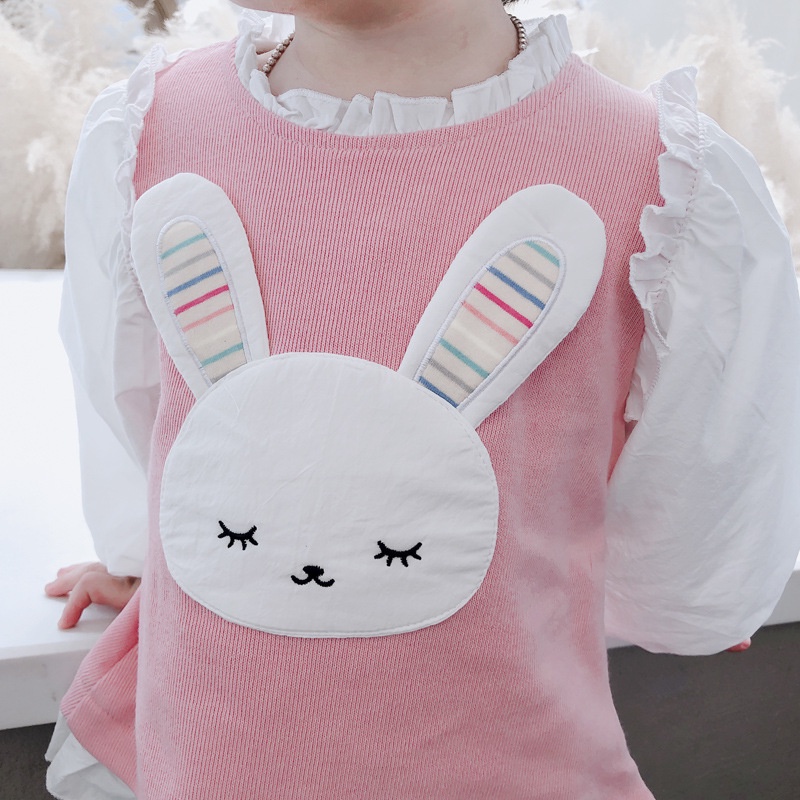 SSP77-Setelan Set Anak Perempuan Super Cute Fluffy Bunny