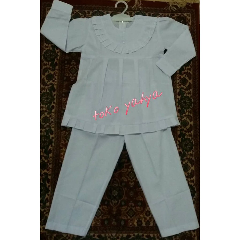 ORIGINAL gamis putih anak/ setelan celana 231