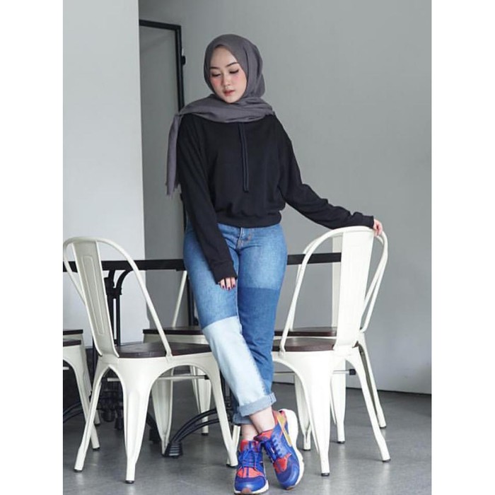 Paling Murah» 57 Hopylovy - Celana Jeans Boyfriend Wanita Kode 2 YI141  Viva Bf Denim Tebal Import