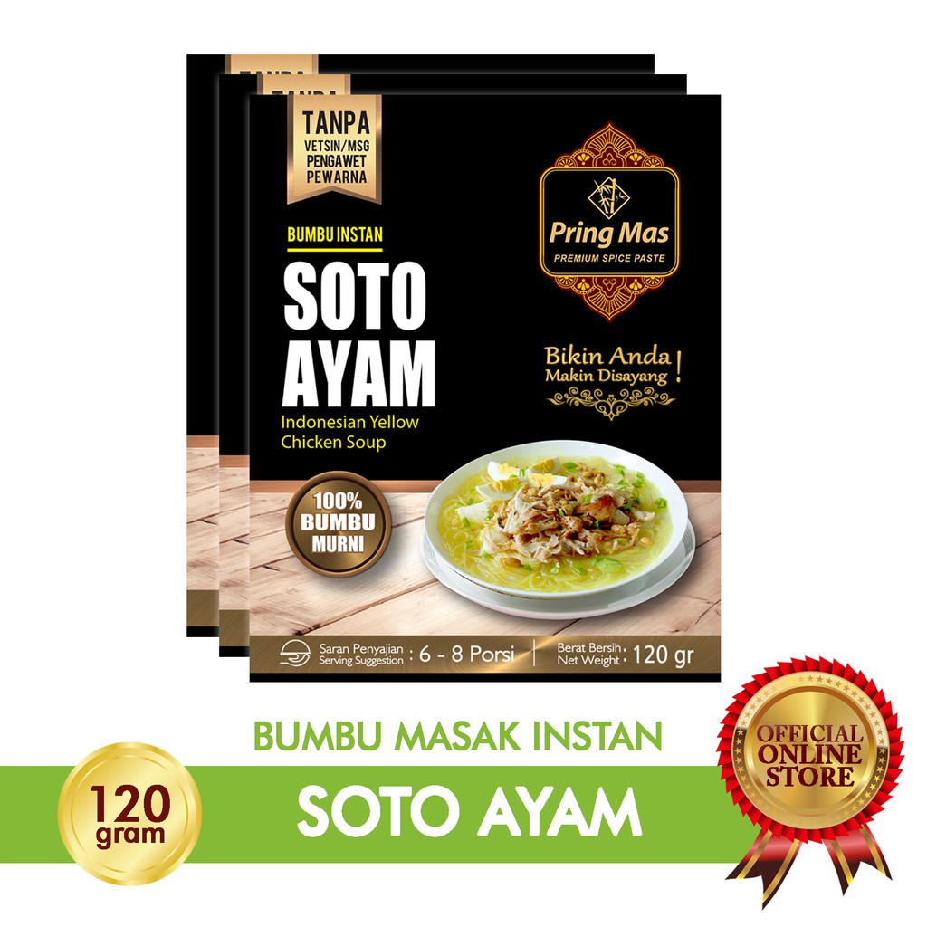 

Pring Mas Bumbu Soto Ayam 6-8 porsi-Halal MUi