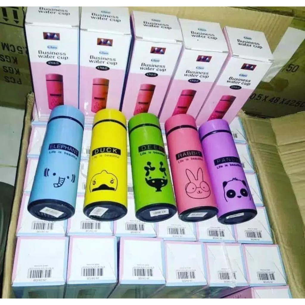 Termos Thermos Kaca Animal Glass Botol Minum Air Panas Dingin Anak Kecil my bottle