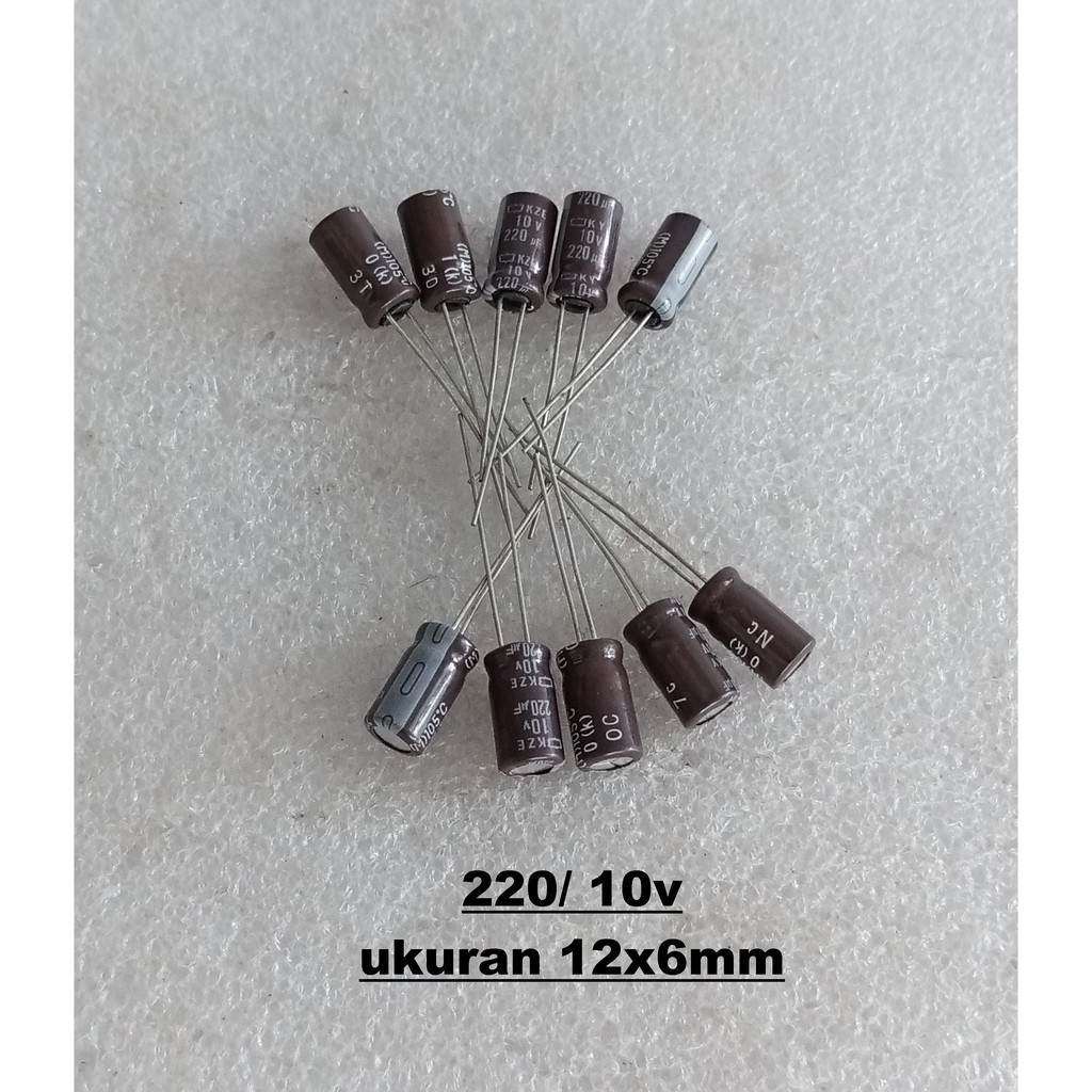 Capacitor Elco 220uf 10v 12x6 10pcs