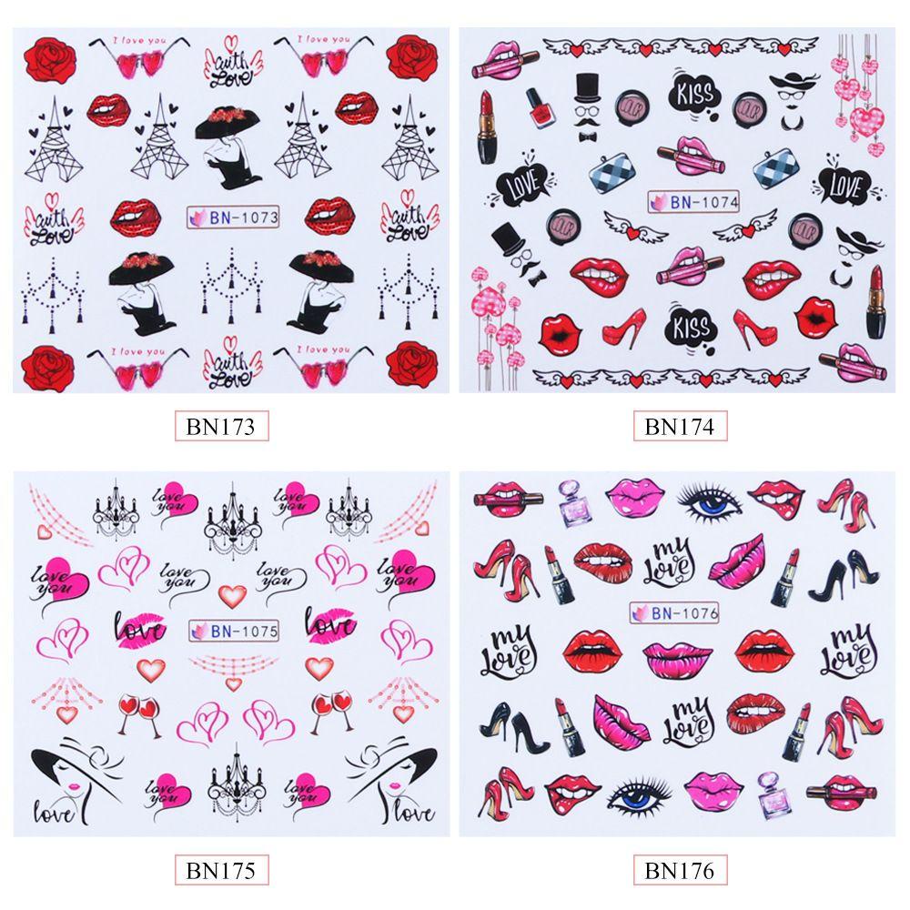 Stiker Kuku 12 Desain Bibir Sexy Untuk Manicure