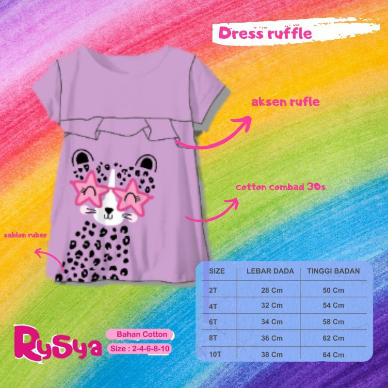 VOHARA Dress Anak by RYSYA 2-8 TAHUN Dress Anak Ruffle Dress Pocket