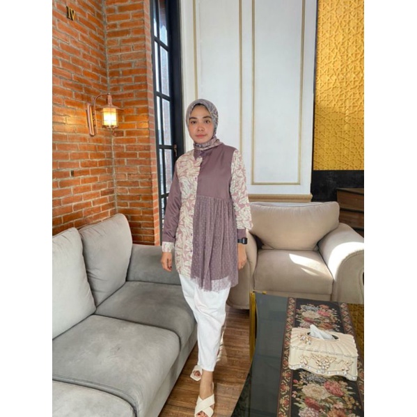 TUNIK KOMBINASI | TUNIK WANITA KOREA | TUNIK KOMBINASI PREMIUM | TUNIK TILE DOTTIE