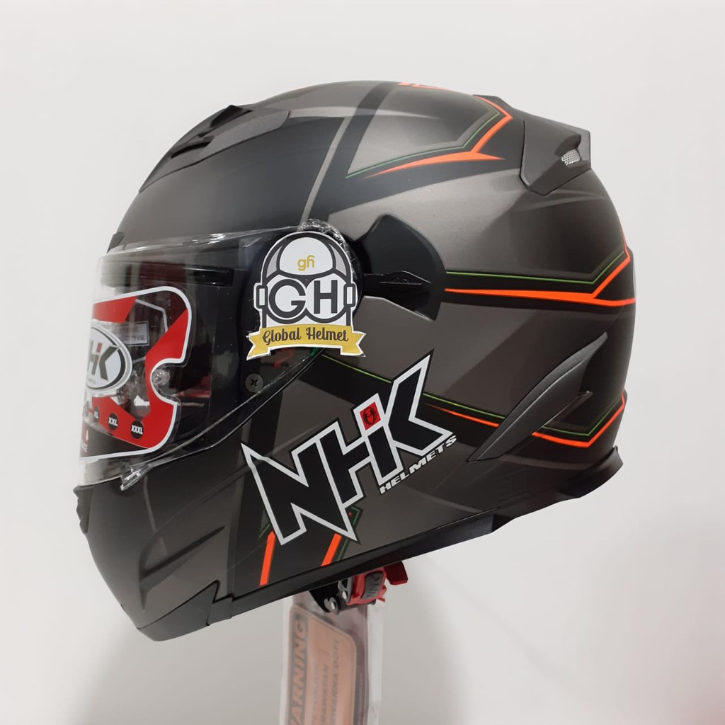 HELM FULL FACE NHK RX9 RX 9 MOTIF HAWK BLACK DOFF ORANGE HELM FULL FACE NHK RX9 RX 9 MOTIF HAWK BLACK DOFF ORANGE