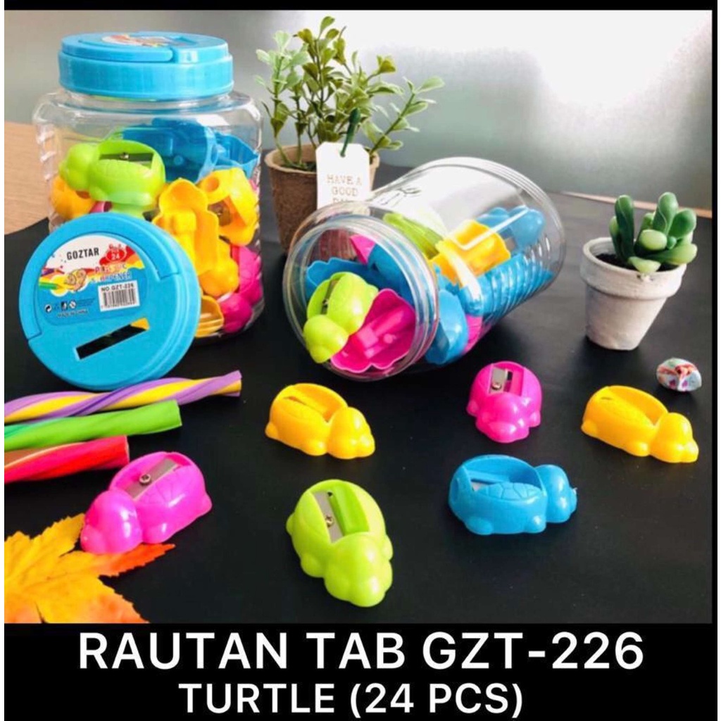 

ROYALE STATIONARY - SERUTAN PENSIL / RAUTAN PENSIL ISI 24 PCS TOPLES BENTUK KURA-KURA GROSIR RAUTAN