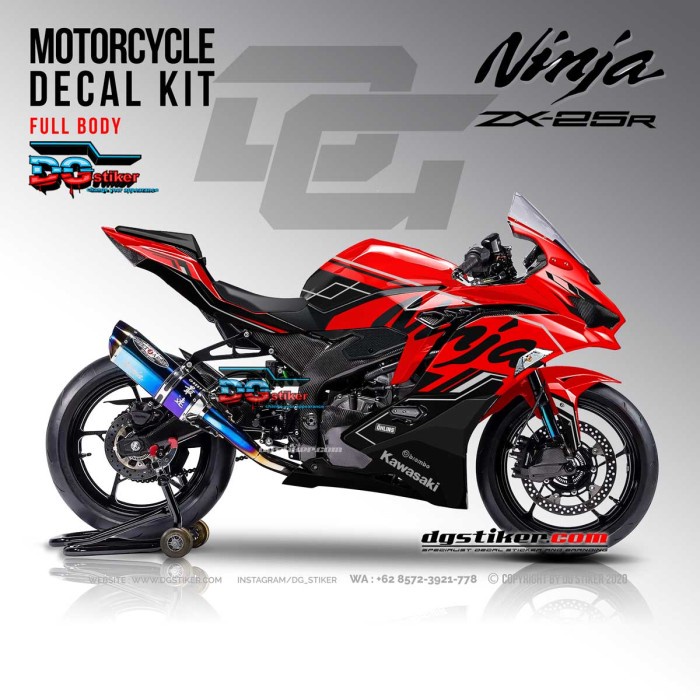 Decal ZX25r Merah Hitech Full Body