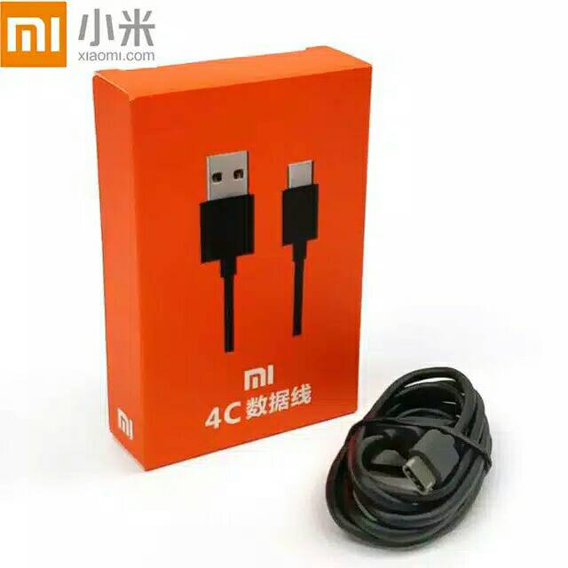 KABEL DATA XIAOMI 4C TYPE-C BLACK ORIGINAL 100% FAST CHARGING