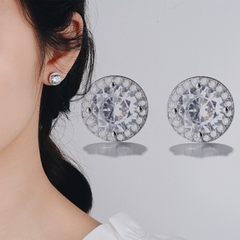 925 anting perak sterling anting-anting wanita dengan perhiasan fashion berlian ED1-4