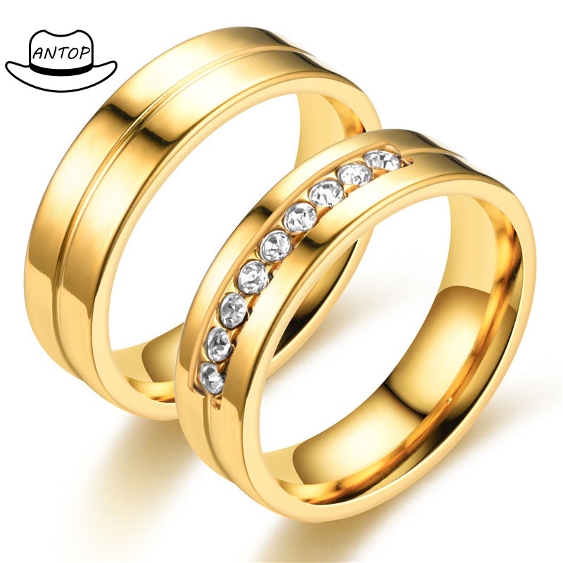 Satu Cincin Pertunangan Cincin Kawin Fashion Korea Untuk Pria Dan Wanita ANTOP