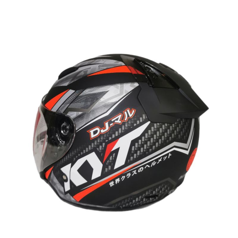 HELM KYT DJ MARU MOTIF 15 BLACK DOFF GUNMETAL HELM HALF FACE KYT DJMARU MOTIF ORIGINAL MURAH SNI3-7