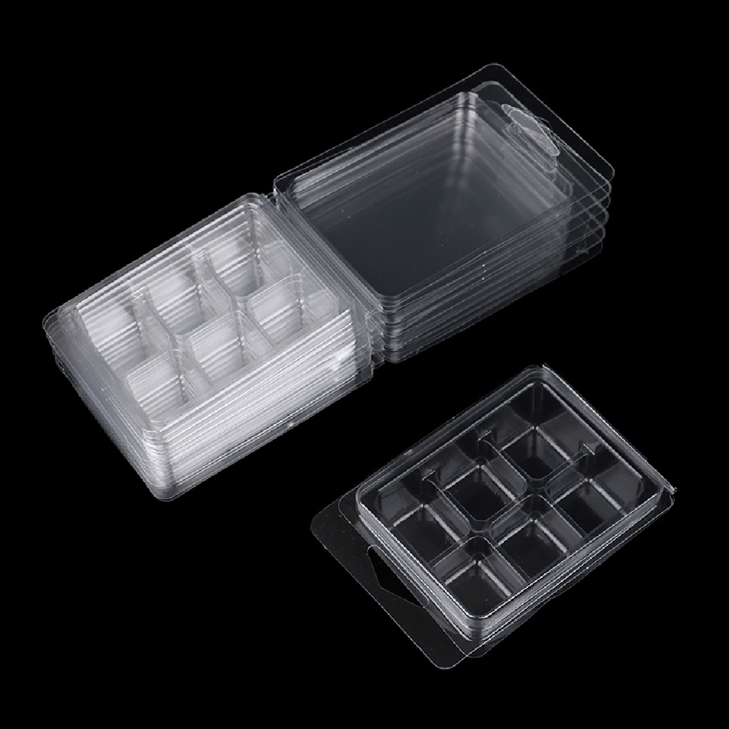 [justbuyingg.id] 10Packs Wax Melt Molds Clear Wax Clamshells Wickless Wax Melt Candles Boxes ID