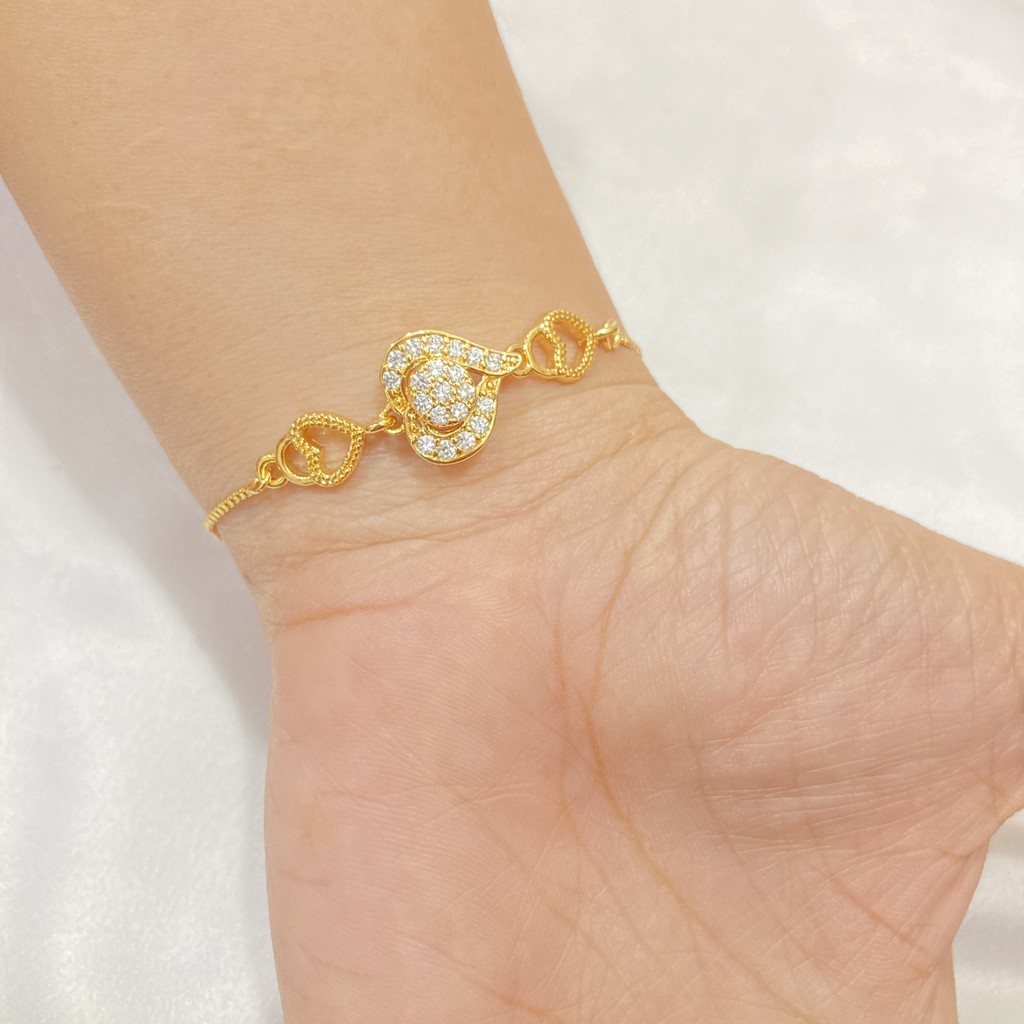 Gelang Serut Dengan Permata Lapis Emas Wanita Dewasa