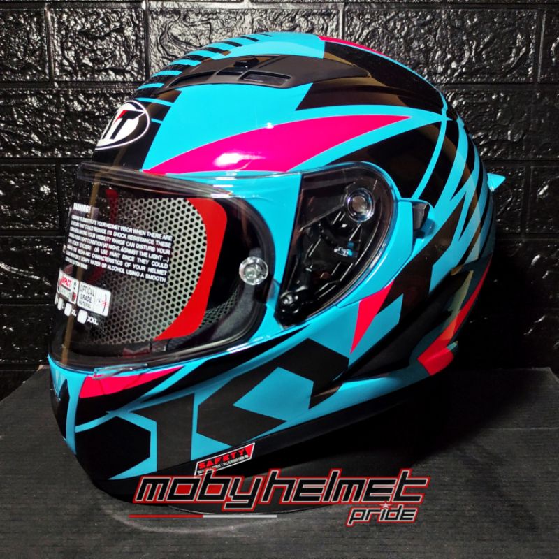 Helm KYT Falcon FR - Radiant - Sky Blue Fuxia