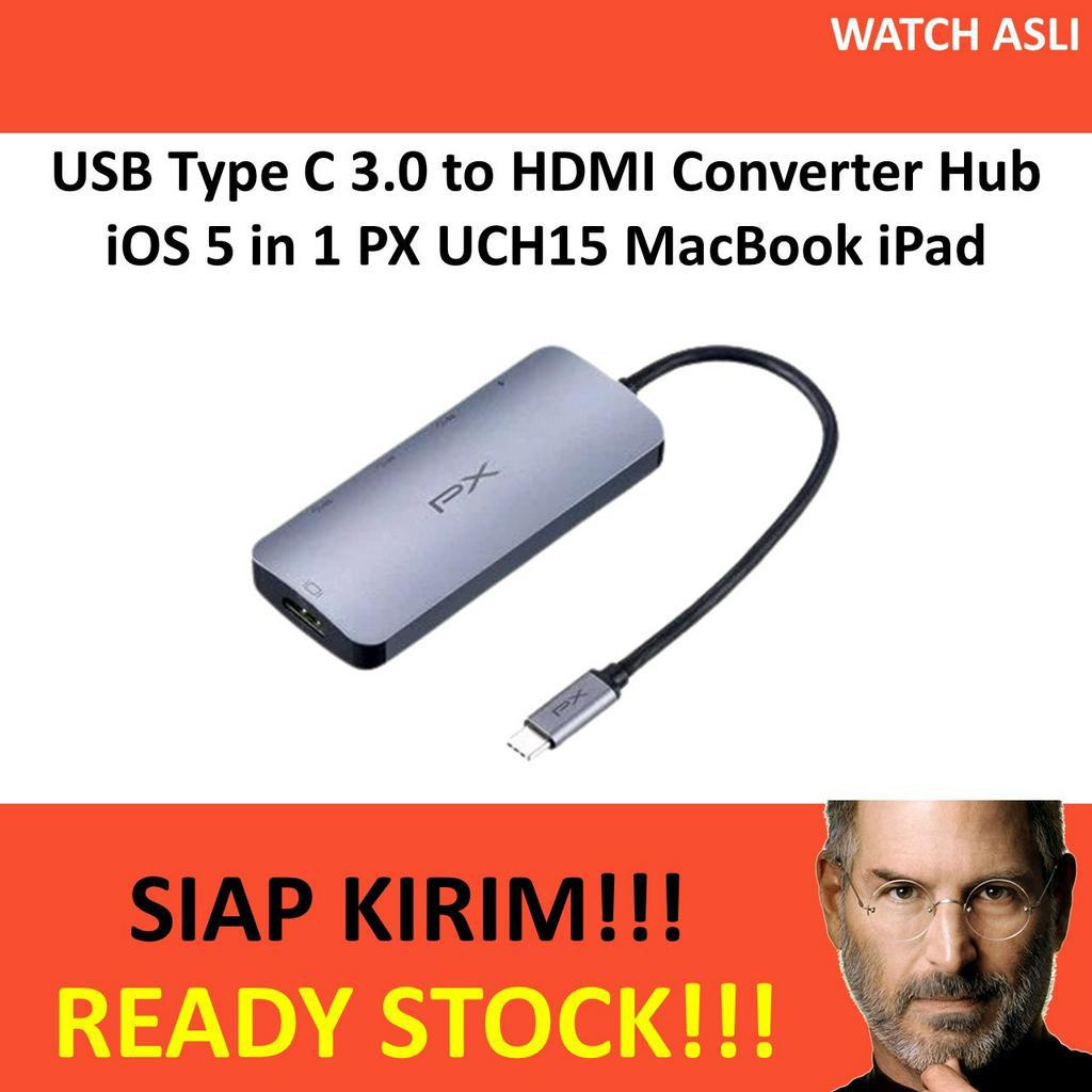 USB Type C 3.0 to HDMI Converter Hub iOS 5 in 1 PX UCH15 MacBook iPad