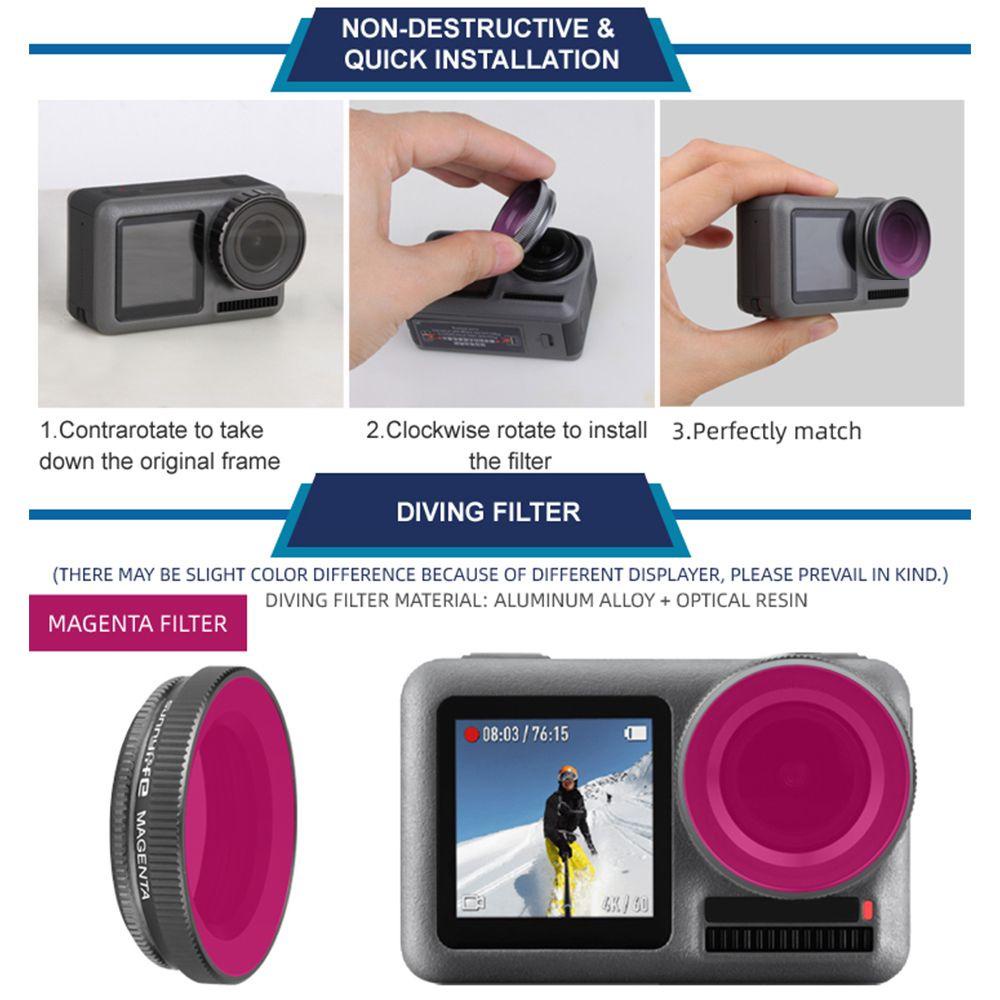 Top Untuk Osmo Action New Camera Adjustable Glass Filter