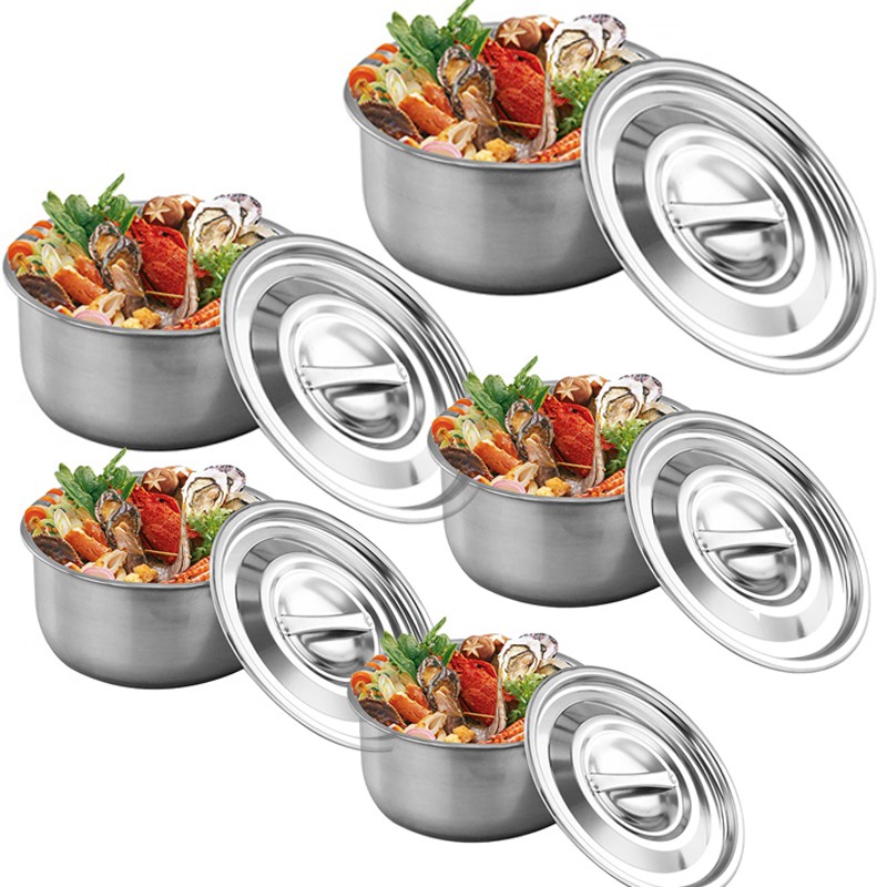 Panci Set Serbagun Stock Pot 5 pcs Stainless Steel Ware