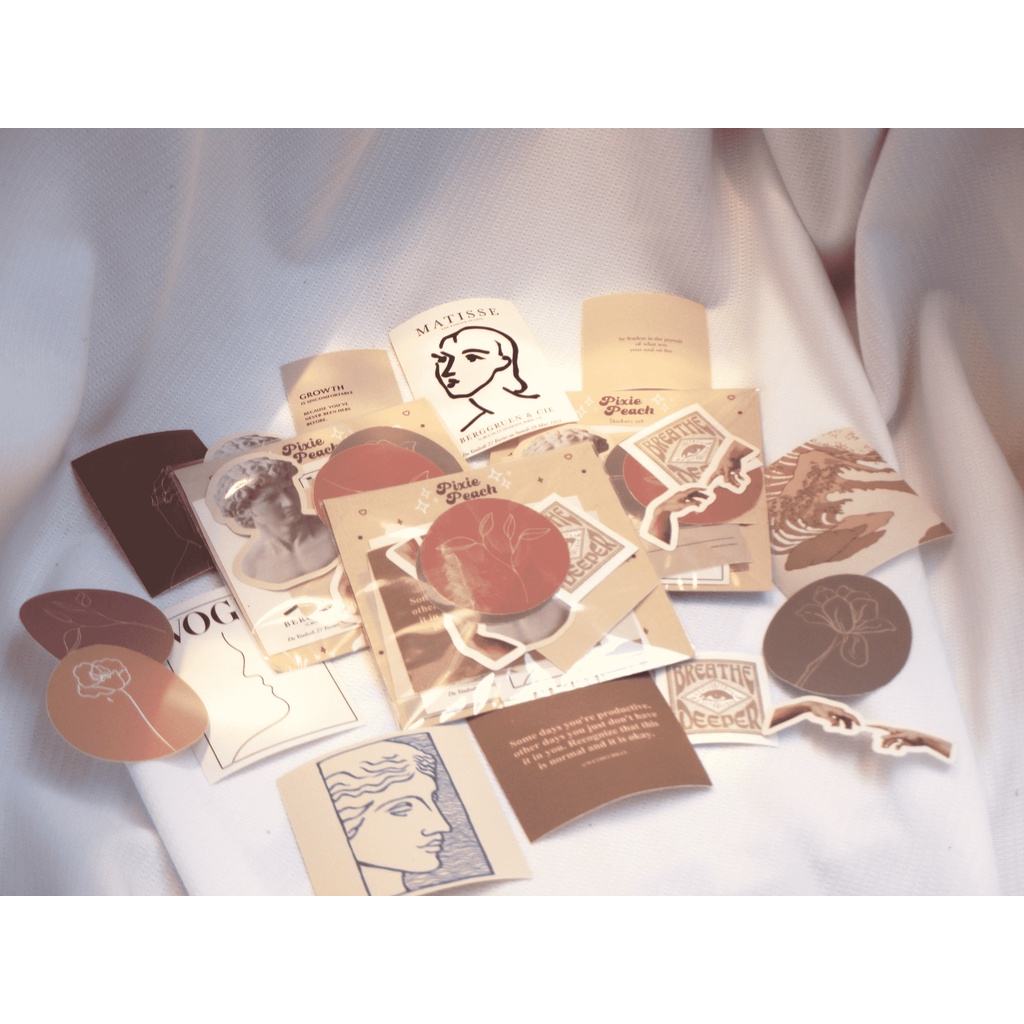 

Stiker tumblr Aesthetic Pack Beige |Jurnal bujo phone case laptop dan lain – lain