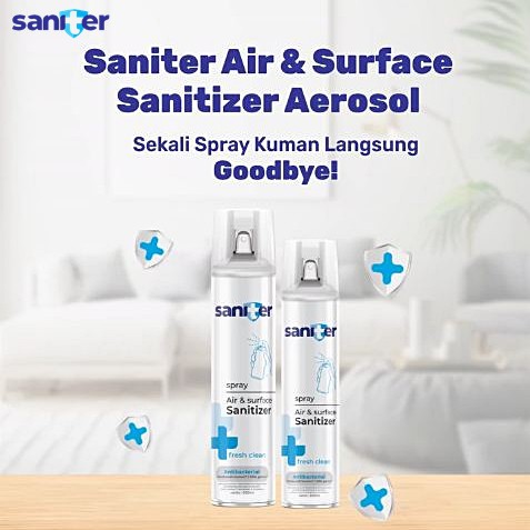 ORIGINAL Saniter Disinfectant Spray 400ml / Saniter Desinfektan Spray Sanitizer/ HELLOMARTID