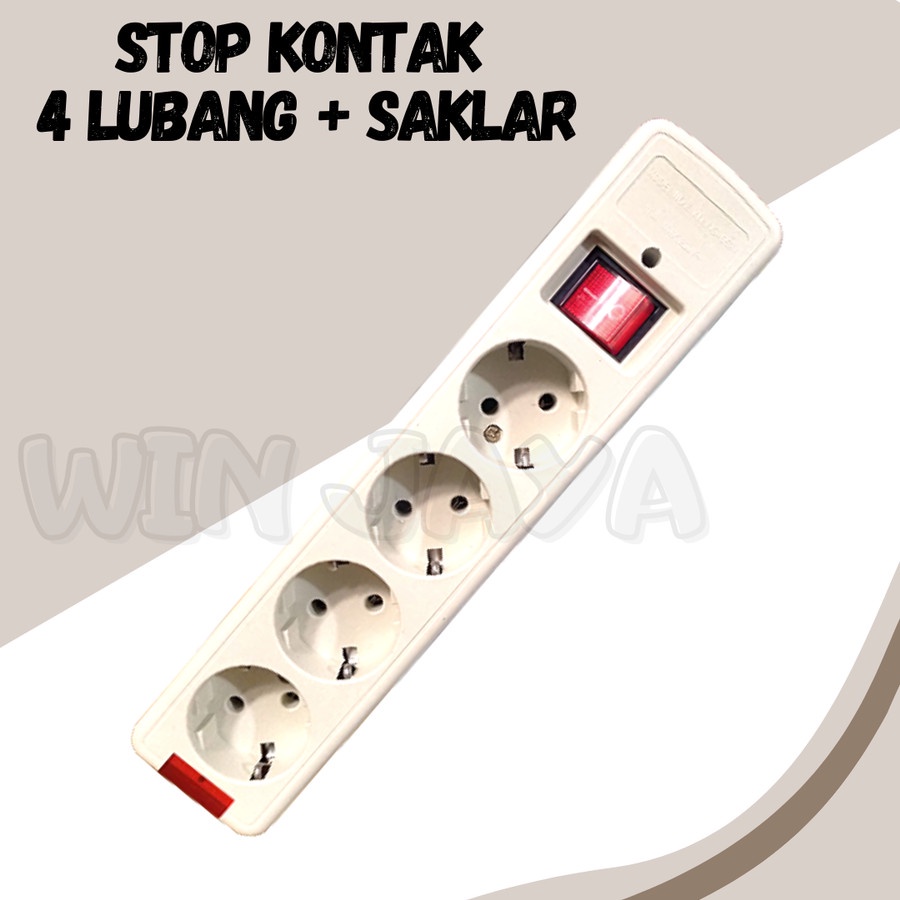 STOP KONTAK SAKLAR NON CP 4 LUBANG COLOKAN LISTRIK 4 LUBANG ON OFF