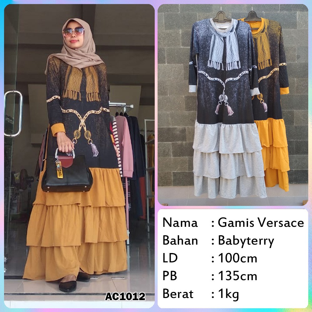BAJU GAMIS VERSACE ELEGANT COCOK BUAT EVENT BY ANIS COLLECTION BAJU MUSLIM PREMIUM