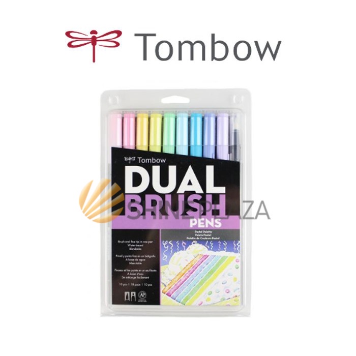 

kaligrafi-perlengkapan- tombow dual brush pen set 10 - pastel palette -perlengkapan-kaligrafi.