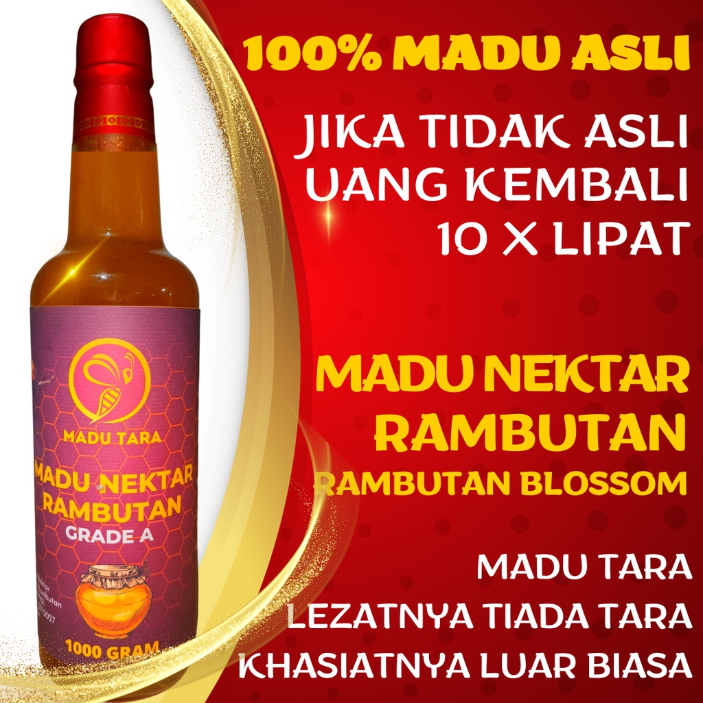 MADU NEKTAR RAMBUTAN 100% ASLI MENTAH MURNI RAW PURE HONEY MADU TARA