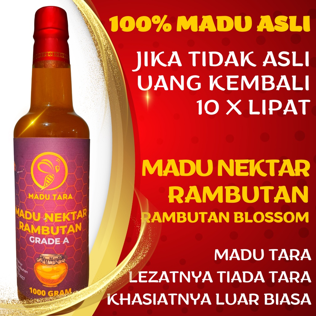 MADU NEKTAR RAMBUTAN 100% ASLI MENTAH MURNI RAW PURE HONEY MADU TARA