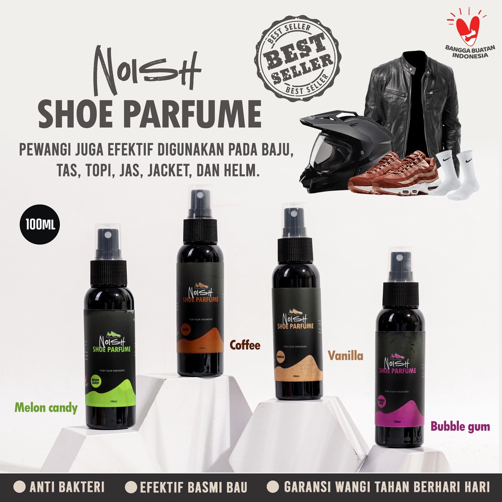 Parfum Sepatu / Shoe Parfume / Pembersih Sepatu anti Bakteri / Parfum Helm dan Jacket / 100ML (NOISH)