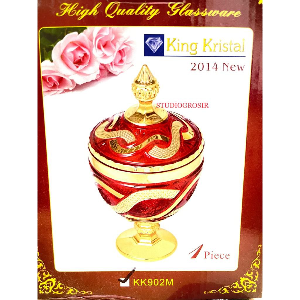 Fiori Toples King Kristal Kue Permen Candy Jar Crystal Bentuk Ular Merah Tanggung