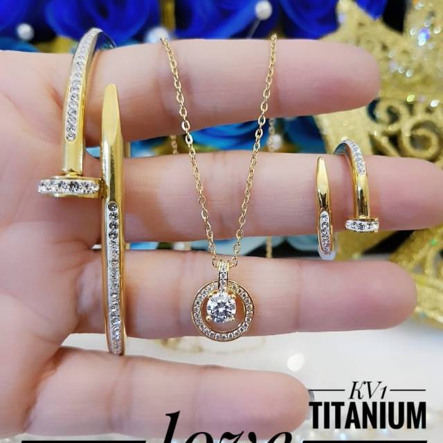 Titanium set perhiasan 3013j