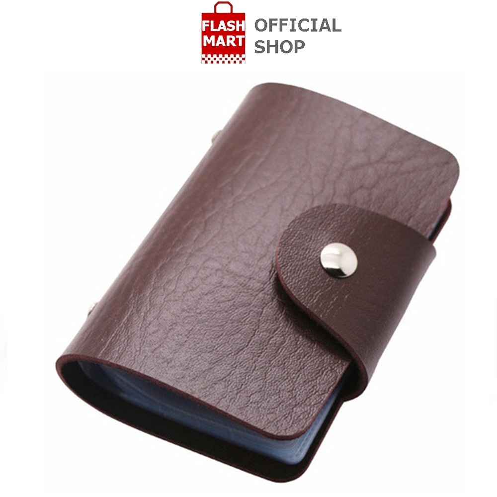 Flashmart Dompet Kartu 24 Slot Bahan Kulit Dompet dengan design simple dan minimalist ini dapat digunakan untuk menaruh kartu kredit, kartu ATM dan kartu lainnya