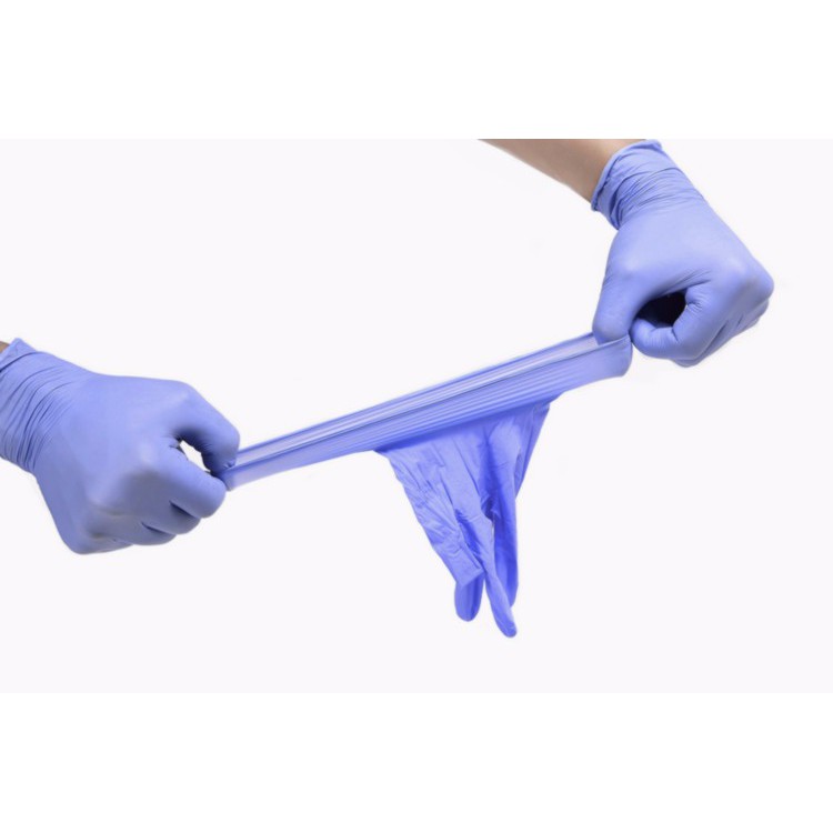 Sarung tangan karet Biru Nitril Sarung Tangan Karet Lateks sepasang