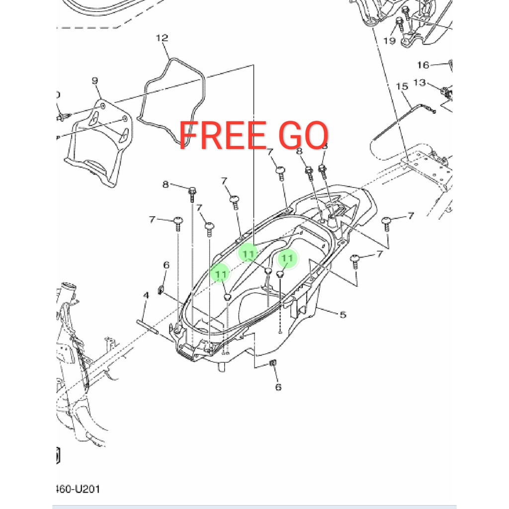 plug karet tutup box bagasi bawah xmax x max 250 freego free go original yamaha 90338-06809