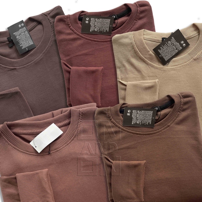 Atasan Wanita polos | Kaos rib premium lengan Panjang