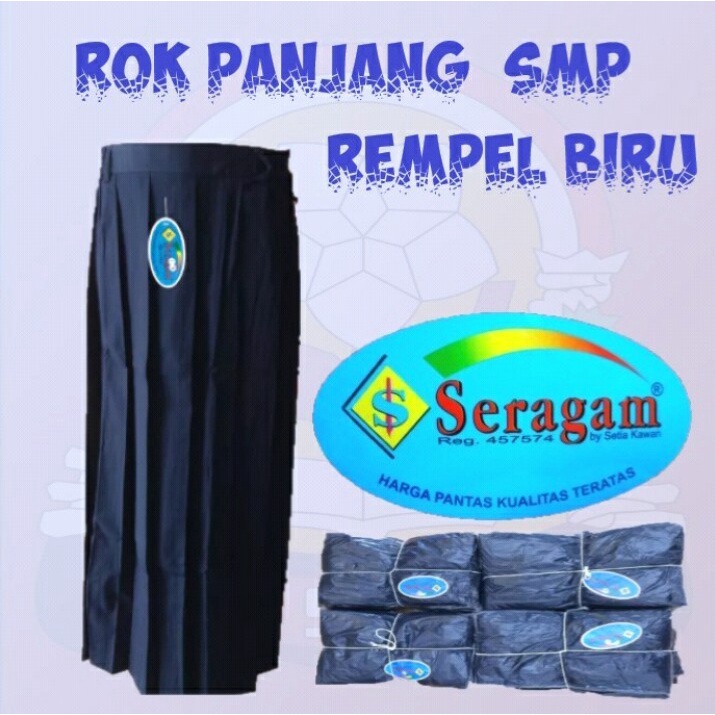 Rok Rempel  Biru Panjang  seragam Sekolah  Anak SMP